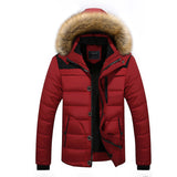 Men's Fur Hooded Coat, Winter Thick Fleece Jacket, Cotton Clothing