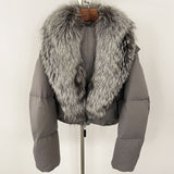 Fox Fur Collar Thick Short Down Jacket