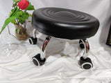 Children's Toddler Step Seat, Leather Small Round Chair with Wheels