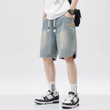 Men's Loose Casual, Starry Sky Pattern, Denim Shorts