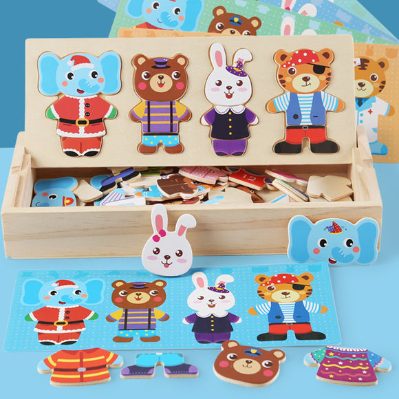 Children's Wooden Puzzle, Early Education Cartoon Toys
