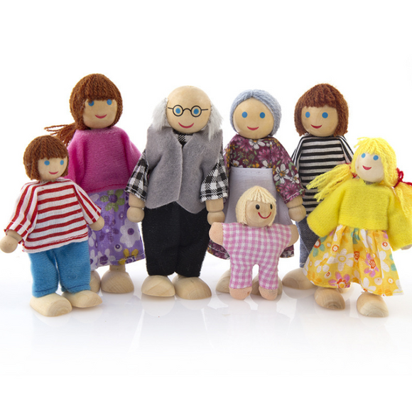 Wooden Family Dolls for Doll House