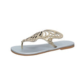 Fashion Hollow Butterfly Flip-Flops, Summer Sandals for Women, Casual Beach Shoes, New Low Heel Flat Slides Slippers
