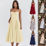 Summer Elegant Low-cut, Slim Backless Sling Dress for Women, Clothing Party Evening, Suspender Dress