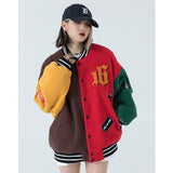 Retro Fashion Brand Lamb Wool, Baseball Uniform Jacket for Women