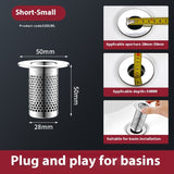 Washbasin Leaking Plug, Bounce Core Drainer Accessories with Strainer