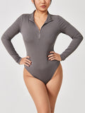 Fashion Long Sleeve Jumpsuit, Seamless Slimming Shapewear for Women's Romper