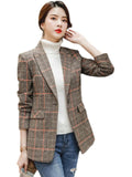 Plaid Women's Waist-slimming Casual Coat