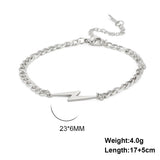 Double Hole Lightning Pendant, Titanium Steel Women's Bracelet