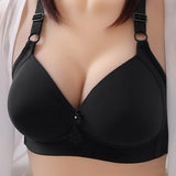 Large Size Thin Smooth Bra, Wireless Push Up Breasted Women's Underwear