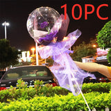 LED Luminous Balloon Rose Bouquet, Transparent Bobo Ball Rose
