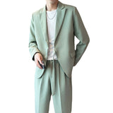 Casual Fashion, Trendy Slim Fit Men's Jacket + Pants Suit
