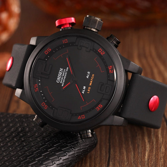 Silicone with Round Large Dial, Men's Watch
