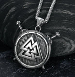 Vintage Nordic Rune Necklaces for Men, Stainless Steel Norse Runes Viking Pagan Elder Futhark Pendant, Amulet Fashion Jewelry