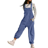 Women’s Cargo Bib Overalls – Tapered Fit Suspender Jumpsuit Casual Workwear