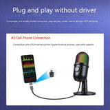 USB 100HZ-20KHZ RGB, Live Microphone