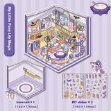 Decompression Cartoon Landscape Stickers — Creative Miniature Scene Collage DIY Set