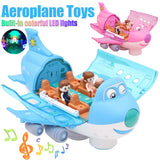 360-degree Rotating Electric Plane Airplane Toys for Kids, Bump and Go Action Toddler Plane with LED Flashing Light