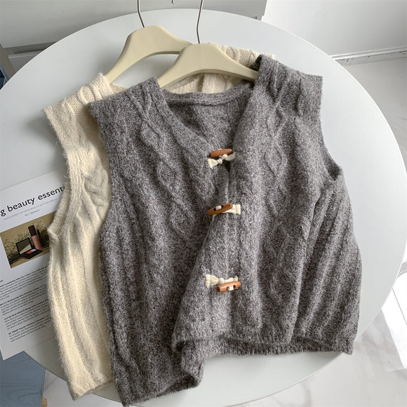 Women's Korean Style Loose Fitting Casual Design Knitted Top for Autumn and Winter