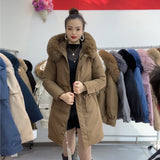 Women’s Hooded Fleece-lined Padded Jacket with Big Fur Collar – Warm Winter Coat