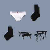 Men’s Briefs & Accessories Set – Comfortable Innerwear with Socks & Garters