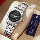 Luminous Steel Strap Calendar Watch for Ladies and Gentlemen