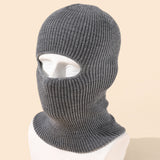 Single Hole, Solid Color Acrylic Mask, Knitted Hat