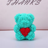 Valentine's Day Gift Rose Bear, Eternal Flower Rose Teddy Bear, PE Foam Toy for New Year's Eve