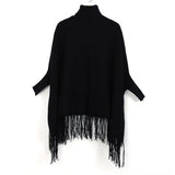 Monochrome Cashmere Shawl-type Bat Sleeve Sweater