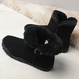 Unisex Winter Snow Boots with Thick Warm Fleece Lining – Slip-on Anti-slip Rubber Sole