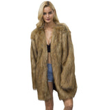 Fashionable Warm Fleece-lined, Women's Faux Fur Coat
