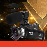 4K Video Camera – 48MP with Flip Touch Screen, 5-Axis Anti-shake & Accessories Kit