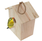 Solid Wood Outdoor Small Birdhouse, Bird Feeder