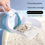 Upgrade Widen Cat Litter Shovel Scoop with Refill Bags, Large Cat Litter Box, Self Cleaning Waste Bin System