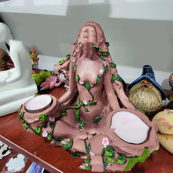 Goddess Balance Elf Meditation Resin Candlestick