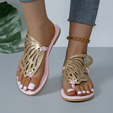 Fashion Hollow Butterfly Flip-Flops, Summer Sandals for Women, Casual Beach Shoes, New Low Heel Flat Slides Slippers