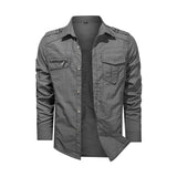 Autumn Multi-pocket Workwear, Thin Men's Quick-drying Long-sleeved Shirt