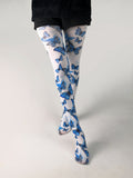 Thin Printed Pantyhose, Abstract Retro Stockings