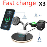 Compatible with Apple, 3 in 1 Magnetic Wireless Charger, 15W Magsafe Charging Station