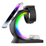 4-in-1 Magnetic Wireless Charger, Fast Charging for Smart Phone, Atmosphere Light Charging Station for Airpods Pro, iPhone Watch