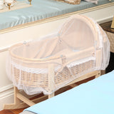 Newborn Anti-mosquito Sleeping Basket Rattan Bed Crib