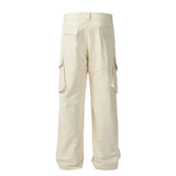 Men’s Loose Cargo Trousers – Knee Pleated Fashion Streetwear Pants