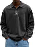 Men’s Fall Long-sleeve Polo Shirt – Casual, Breathable, Comfortable Solid High-quality Tee