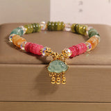 Colorful Tourmaline Jade Xiangyun Crystal Bracelet for Women