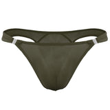 Men's Translucent, Ice Silk, Low Waist Buckle, T-back Underwear