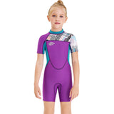 Girls' Snorkeling, Surfing, Sunscreen Cold-proof Autumn and Winter Short-Sleeved Swimwear