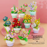 Potted Building Blocks, Assembled with Micro Particles, Toy Decoration Accessories