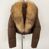 Fox Fur Collar Thick Short Down Jacket