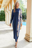 Hot Spring Split Color Matching Printing Suit, Surfing Diving Muslim Burkini Conservative Swimwear