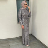 Sequin Tassels, Slim-fit Muslim Dress